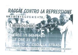 Reggae contro la repressione, manifesto