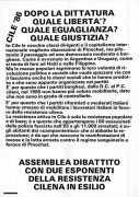 Cile '86. Dopo la dittatura quale libertà?, manifesto