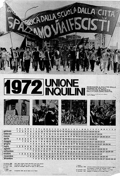 Unione inquilini, calendario 1972, manifesto