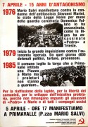 15 anni di antagonismo Mario Salvi, manifesto