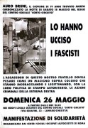 Auro Bruni, lo hanno ucciso i fascisti, manifesto