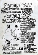 7 Aprile 1979, blitz contro i compagni dell'Autonomia Operaia, manifesto