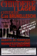 Chiudere i lager, chiudere C.so Brunelleschi, manifesto
