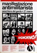 Manifestazione antimilitarista, manifesto