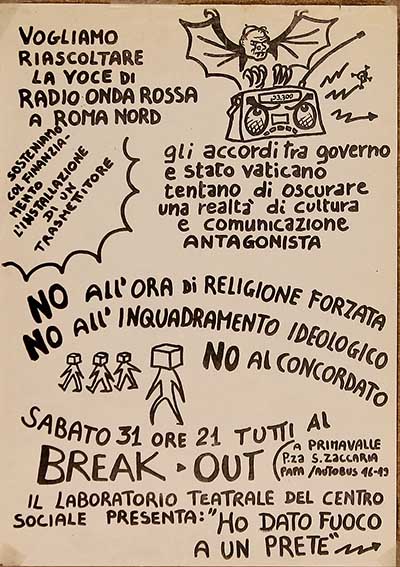 La voce di Radio Onda Rossa a Roma Nord, manifesto