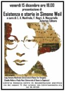 locandina presentazione libro Esistenza e storia di simone Weil