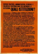 Quali istituzioni?, manifesto