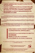 progetti reazionari e guerrafondai dell'imperialismo, manifesto