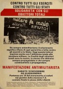 contro tutti gli eserciti, contro tutti gli stati, solidarietà con gli obiettori totali manifesto