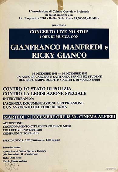 Contro lo stato di polizia, manifesto